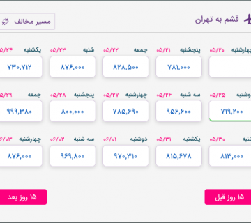 بلیط هواپیما کیش به تهران